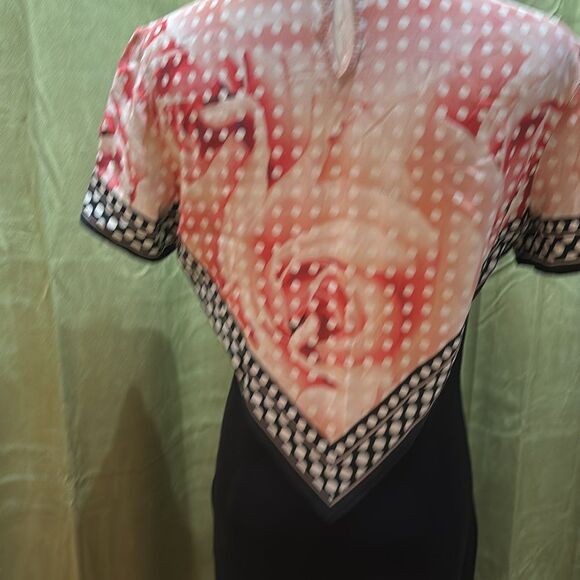 Roberto Cavalli rose scarf midi dress, US6 - Picture 6 of 10